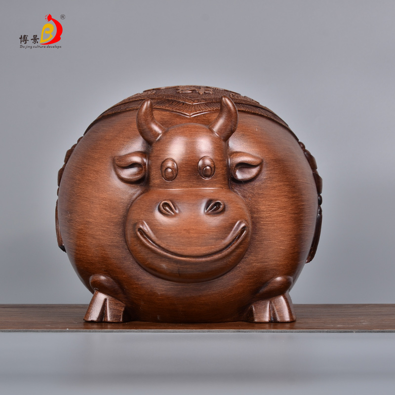 存钱罐牛 木纹